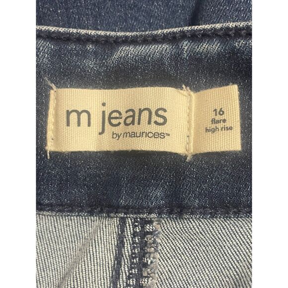 NWT Maurices M Jeans 16 X-Short High Rise Flare Denim Jeans Medium Wash - Picture 7 of 9